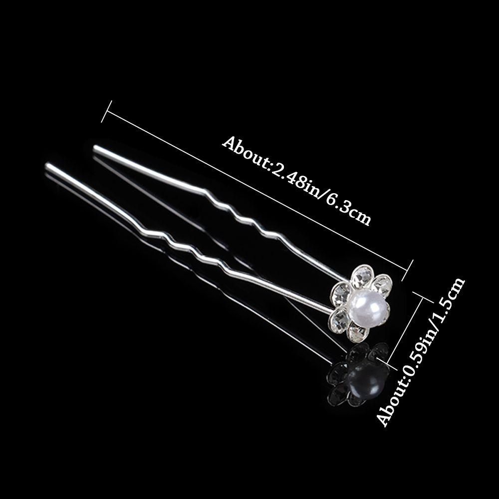 CACTU Wedding Bridal Hairpin Hair Accessories Bride Headpiece Flower Hairpin Stick|Hair Pins Forks|Pearl Hairpin Bridal Tiara Barrettes U Shaped Hair Clip