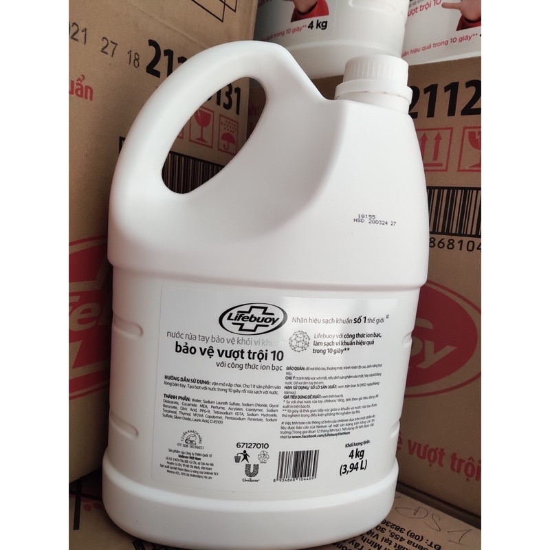 ((MỚI)) Nước rửa tay can Lifebouy  4kg bảo vệ vượt trội( can tiết kiệm)MẪU MỚI | BigBuy360 - bigbuy360.vn