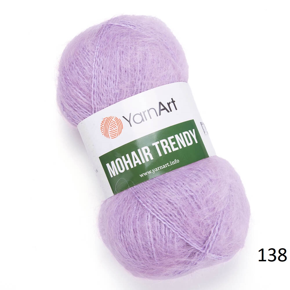 Cuộn len Mohair Trendy màu trơn hãng Yarnart lông siêu mềm mượt, đan móc áo, nón, khăn cực xinh