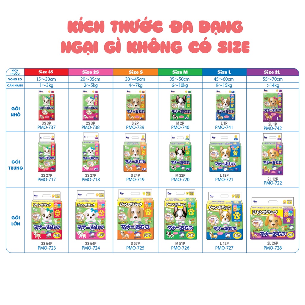 Tã quần cho chó cái P.one | Gói Petit | Siêu thấm hút | Thoáng khí | Chống tràn