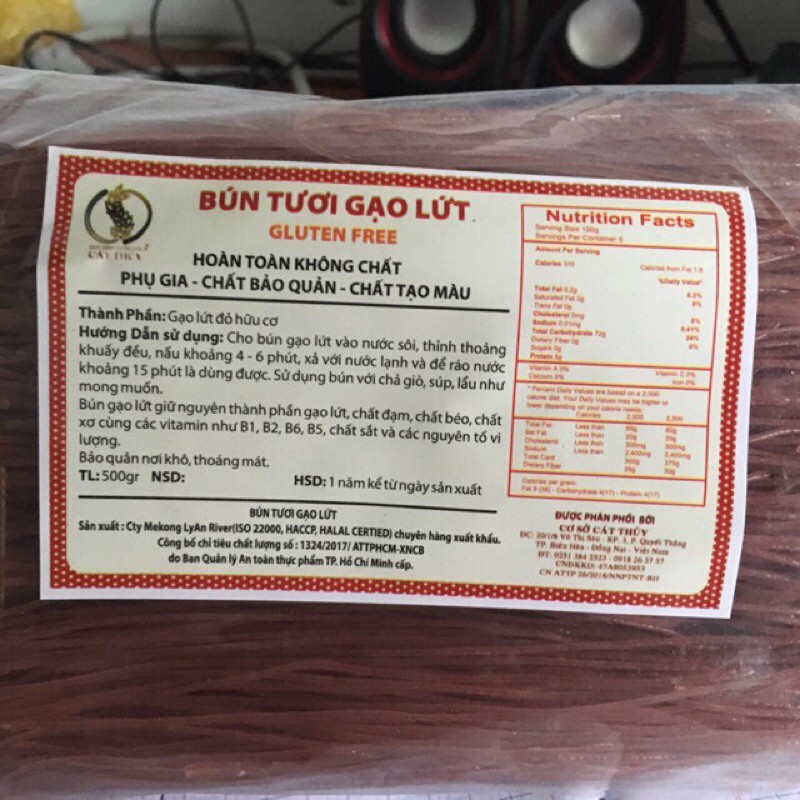 Bún tươi gạo lứt Cát Thuỷ - bịch 500gr