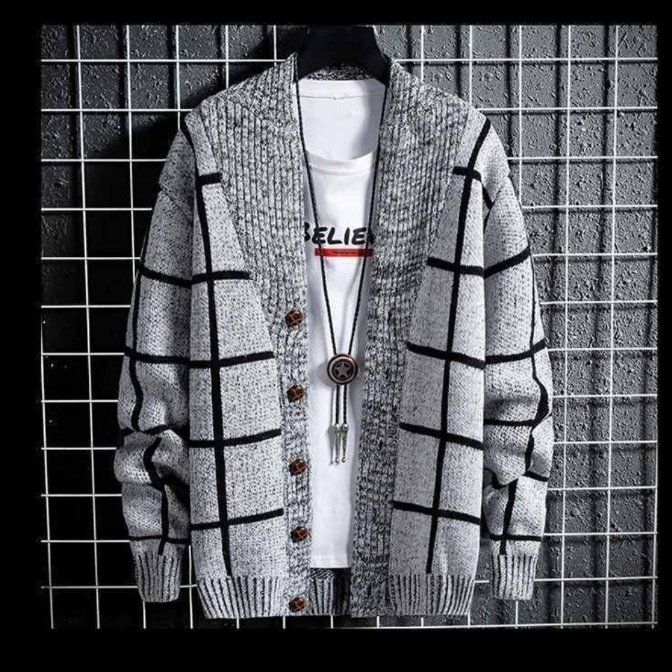 Áo Khoác cardigan Dệt Kim Xu Hướng Mùa Thu Mới Năm 2021 Phù Hợp Cho Nam Giới
