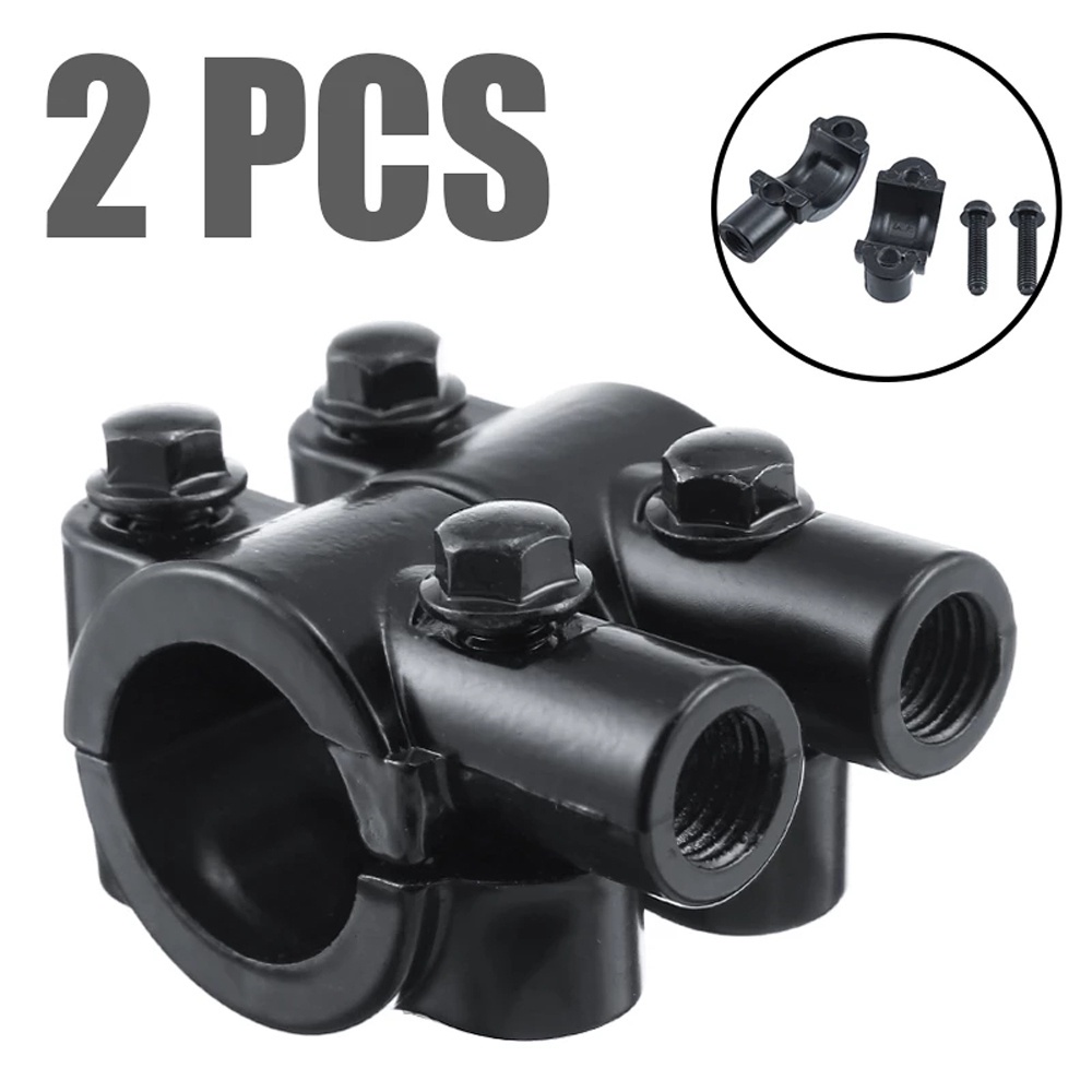 Kẹp gắn gương chiếu hậu 10mm 8mm màu đen cho tay lái xe máy/xe đạp