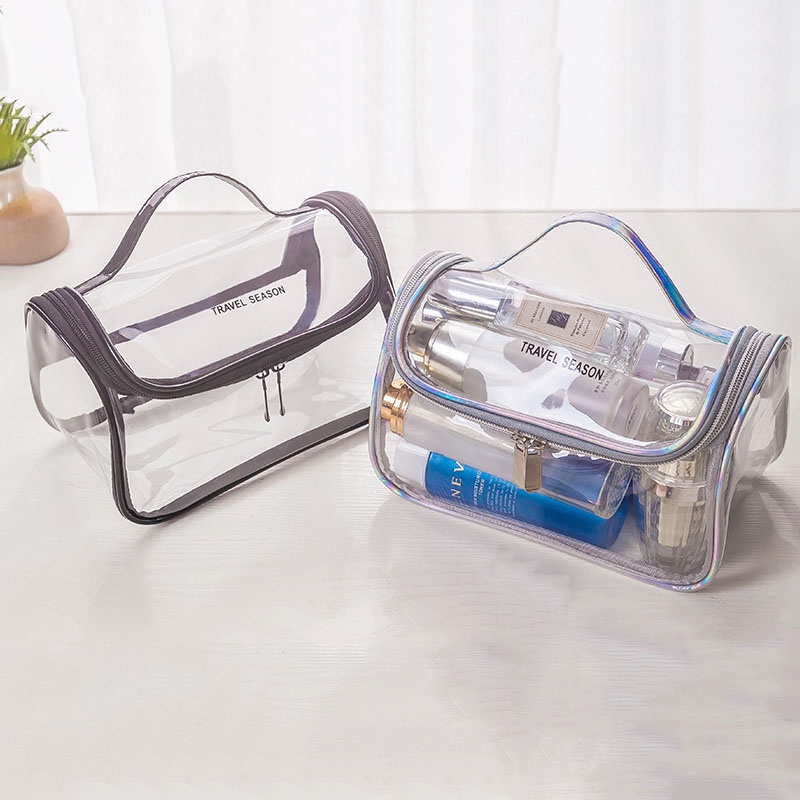 Túi Đựng Đồ Trang Điểm Trong Suốt Bằng PVC Có Khóa Kéo Tiện Dụng