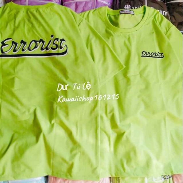 [Mã WASKT410K giảm 10K đơn 50K] Áo thun nữ tay lỡ erroist xanh neon unisex size m,l oversize 45kg - 70kg DTL | BigBuy360 - bigbuy360.vn