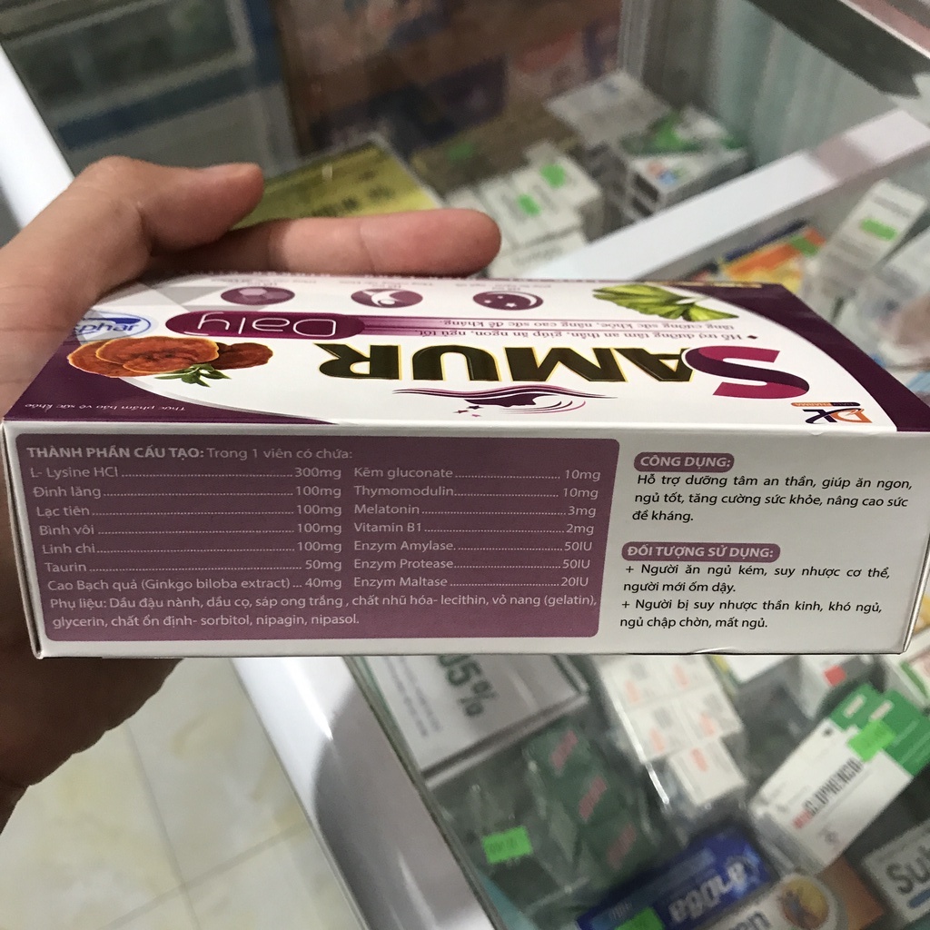 ✅ Viên ngủ ngon Daly Samur viên ăn ngủ ngon, dưỡng tâm an thần, giảm suy nhược cơ thể, thần kinh