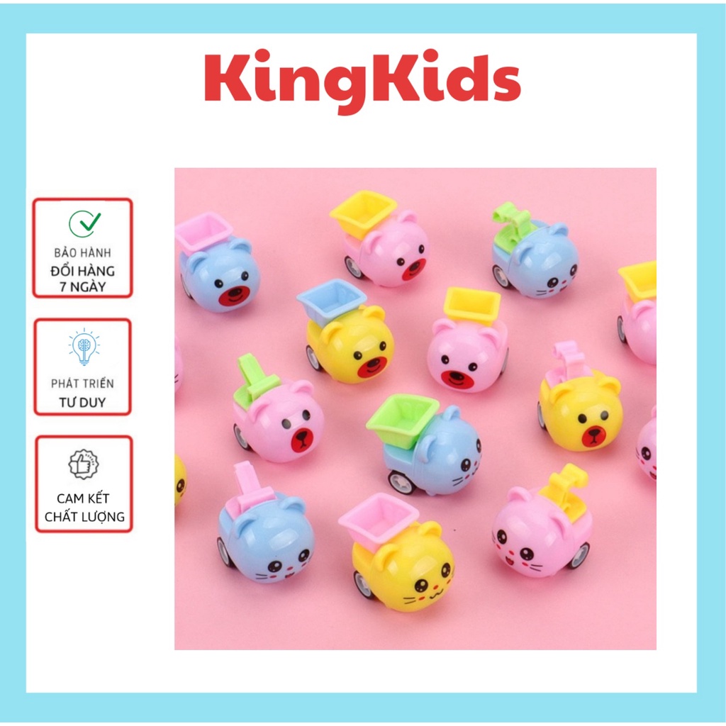 Xe mini công trình hình thú đáng yêu nhiều màu sắc sinh động cho bé KingKids
