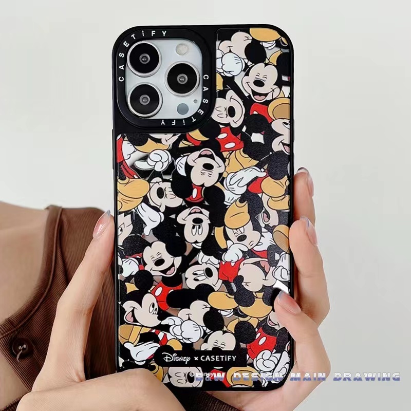 Hoạt Hình Ốp Điện Thoại Acrylic Cứng Chống Sốc Gắn Gương Cho iPhone 13 12 11 Pro Max XR IX XS Max i7 8 Plus