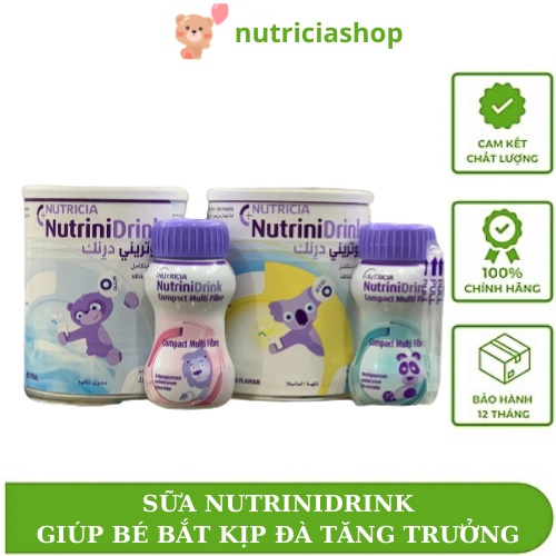 Combo 5 hộp Sữa bột Nutricia Nutrinidrink vị vani, trung tính giúp trẻ cải thiện cân nặng cho bé