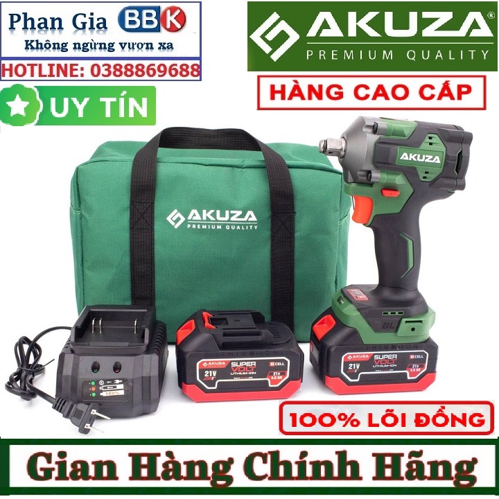 Máy siết bulong Akuza MKT 380 CP - Máy bắn bulong cao cấp bảo chính hãng toàn quốc FULL PHỤ KIỆN