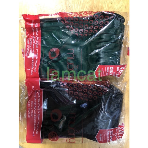 50 Cái Muỗng Nhựa Màu Đen/ Xanh Thuận Lợi Dùng 1 Lần
