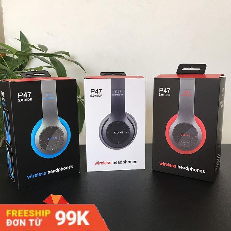Tai nghe bluetooth P47 cao cấp tainghe bluetooth phiên bản mới nhất 5.0