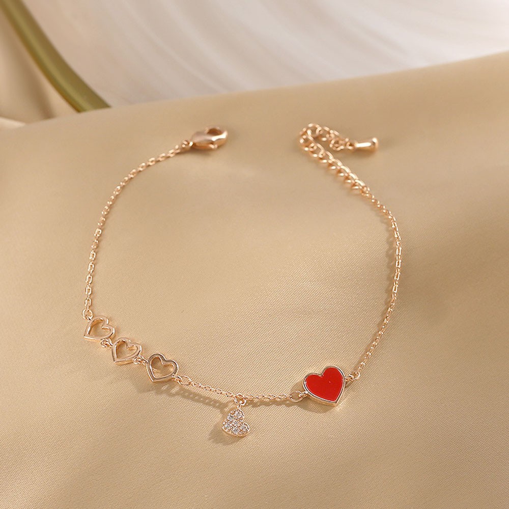 Vòng Tay Kim Loại Mặt Trái Tim Đơn Giản Thời Trang Cho Nữ