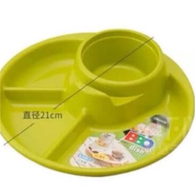 Khay ăn chia 3 ngăn kèm để cốc Inomata Nhật Bản_ thích hợp cho bé ăn dặm, du lịch, picnic