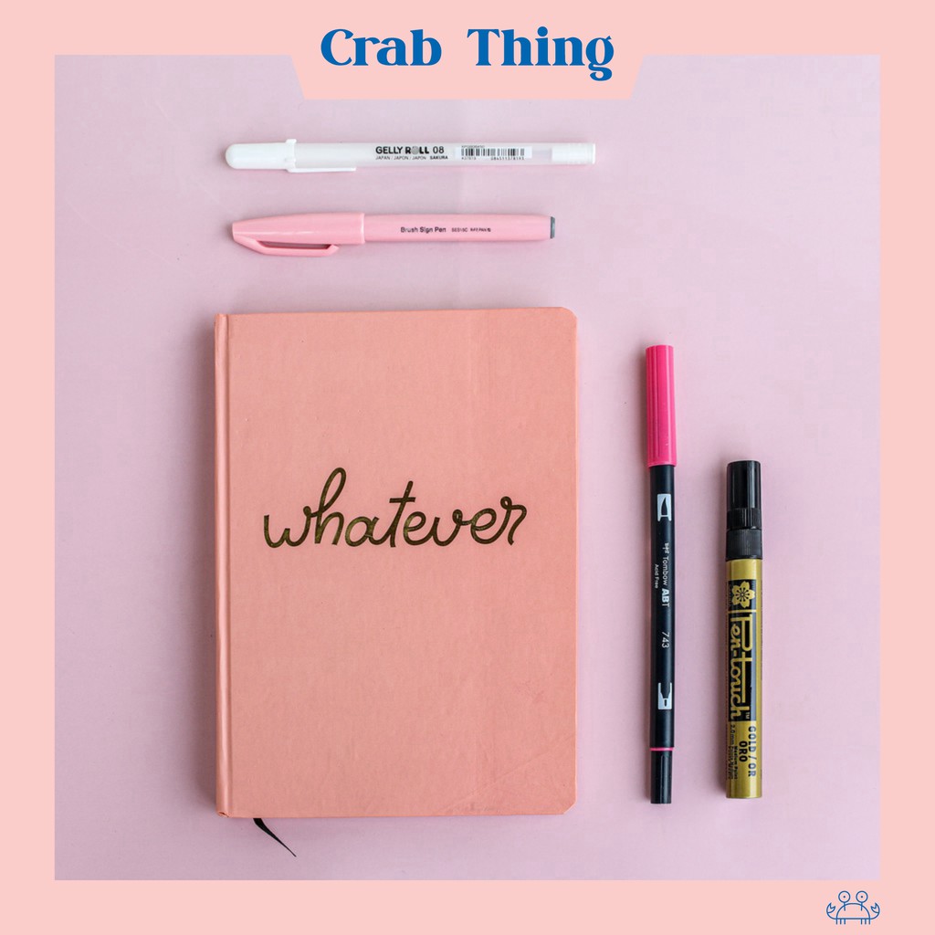 Crabthing Calligraphy Combo sổ tay, bút cho người mới bắt đầu - Pink