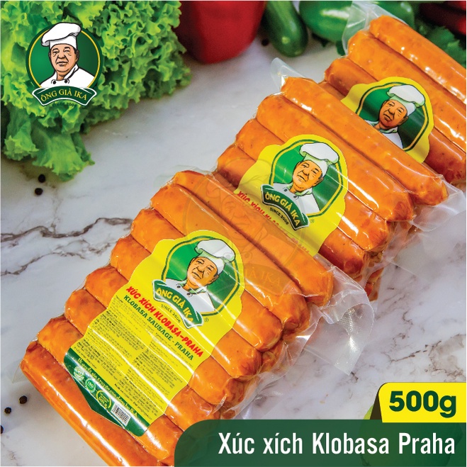 Xúc xích Klobasa Praha Ông già IKA 500g