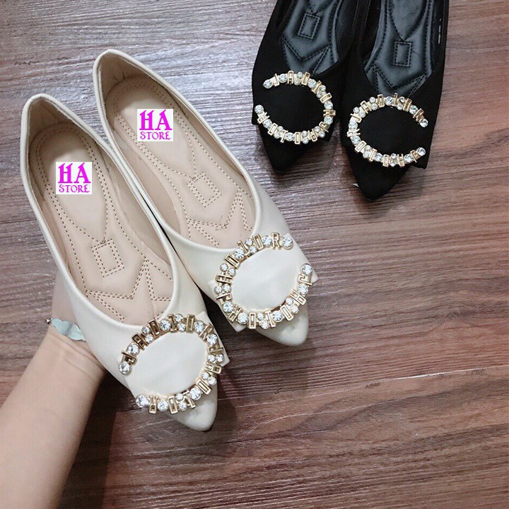 [Mã FASHIONT4WA2 giảm 10K đơn 50K] [Free ship từ 50k] Giày chữ C đính đá cao cấp siêu đẹp hot nhất 2019