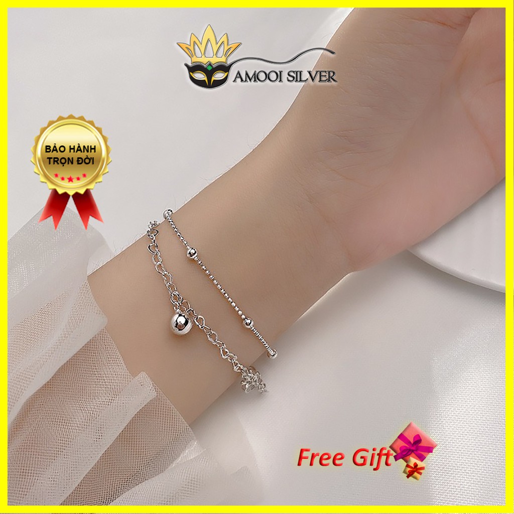 Lắc tay bạc S925 dây đôi thỏ bunny - Amooi Silver AT74