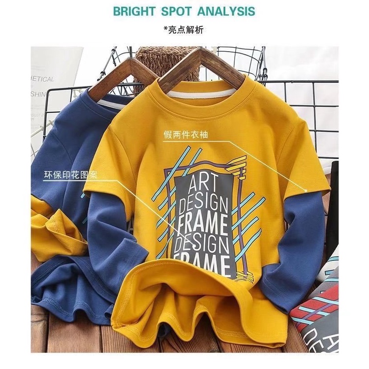 Áo Thun Dài Tay Cổ Tròn In Họa Tiết Thời Trang Mùa Thu 2022 Mới Cho Bé Trai