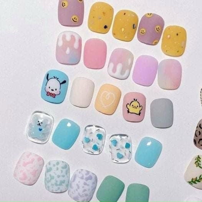 Móng tập vẽ hoạt hình, móng tập nail giả