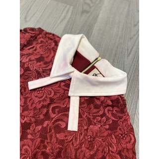 SALE đầm thun pha ren cổ sơ mi size s