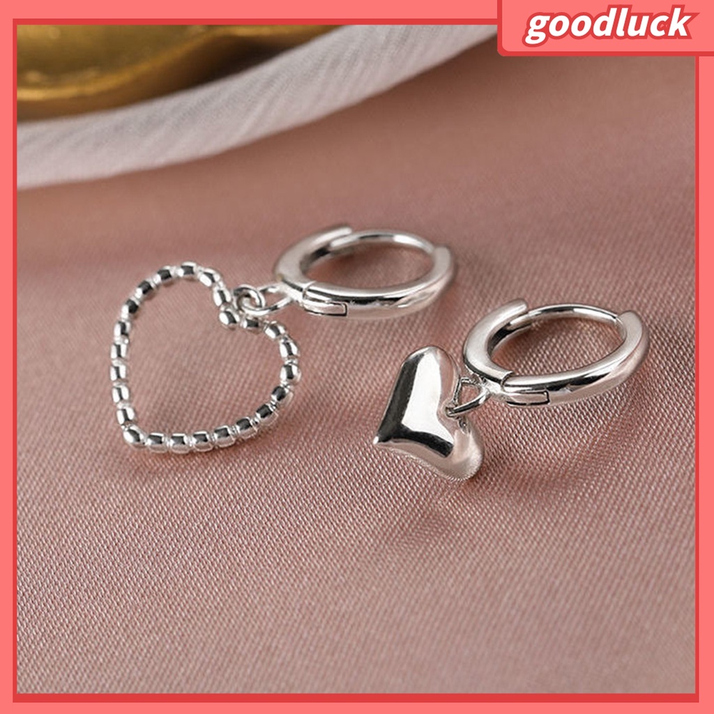 Goodluck| 1 Đôi Bông Tai Thả Hình Trái Tim Phong Cách Hàn Quốc Dành Cho Nữ