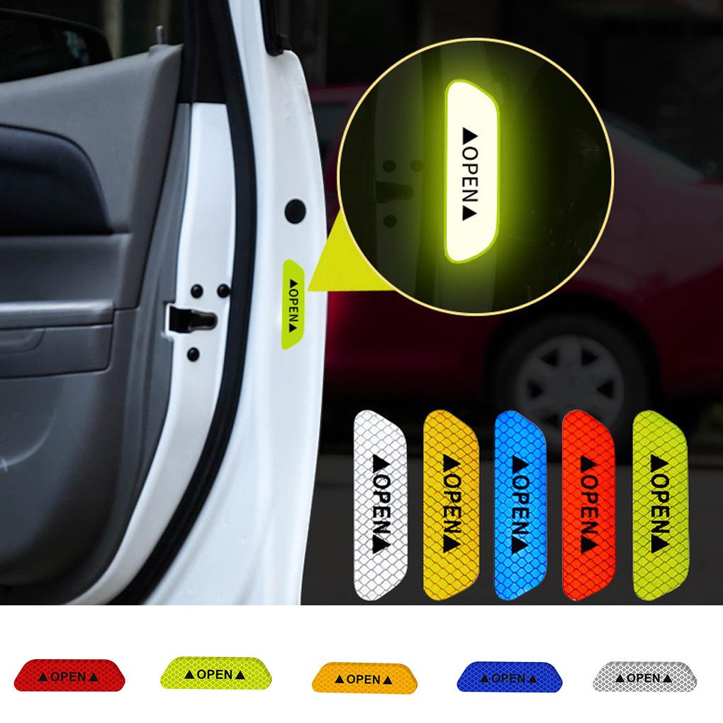 Bộ 4 Miếng Dán Phản Quang Cảnh Báo Mở Cửa Xe Hơi