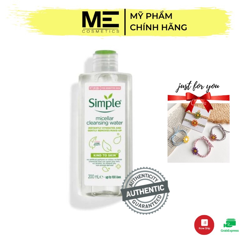 Nước Tẩy Trang Simple Kind To Skin Cleansing Micellar Water 200ml