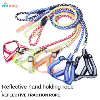 Pet Dog/Cat Leash harness dog leash Pet reflective traction rope small and medium Dog chain dog chest strap night reflective walking Dog rope ckvL