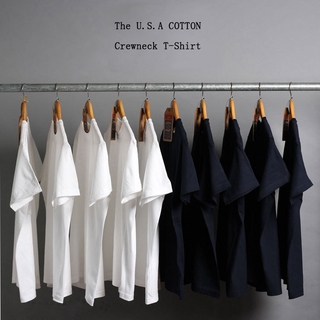 【EI KA 】S-3XL  Pure Color T-shirt Loose Round neck Built in Half sleeve