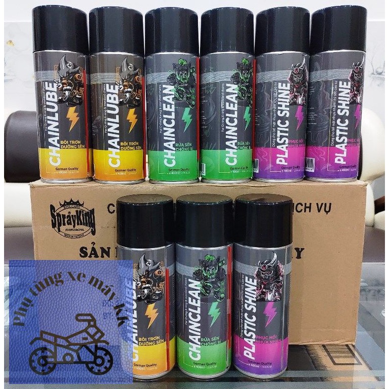 [CHÍNH HÃNG] SPRAYKING PLASTIC SHINE/CHAIN CLEAN/CHAIN LUBE:DƯỠNG BÓNG SẠCH XE - RỬA SÊN - DƯỠNG SÊN