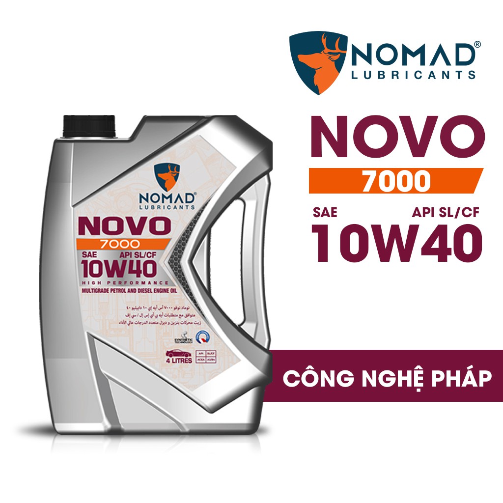 Dầu nhớt động cơ NOMAD NOVO 7000 – 4 lít 10W40 API SL/SCF – dầu nhớt DUBAI NDC025