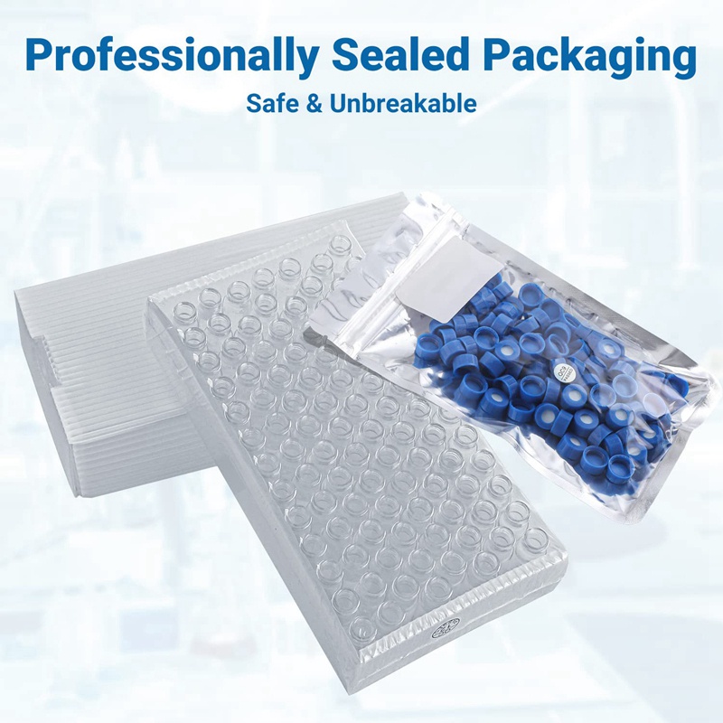 Lọ lấy mẫu tự động 2ML Gói 100 - Lọ HPLC 9-425 có nắp vặn màu xanh lam