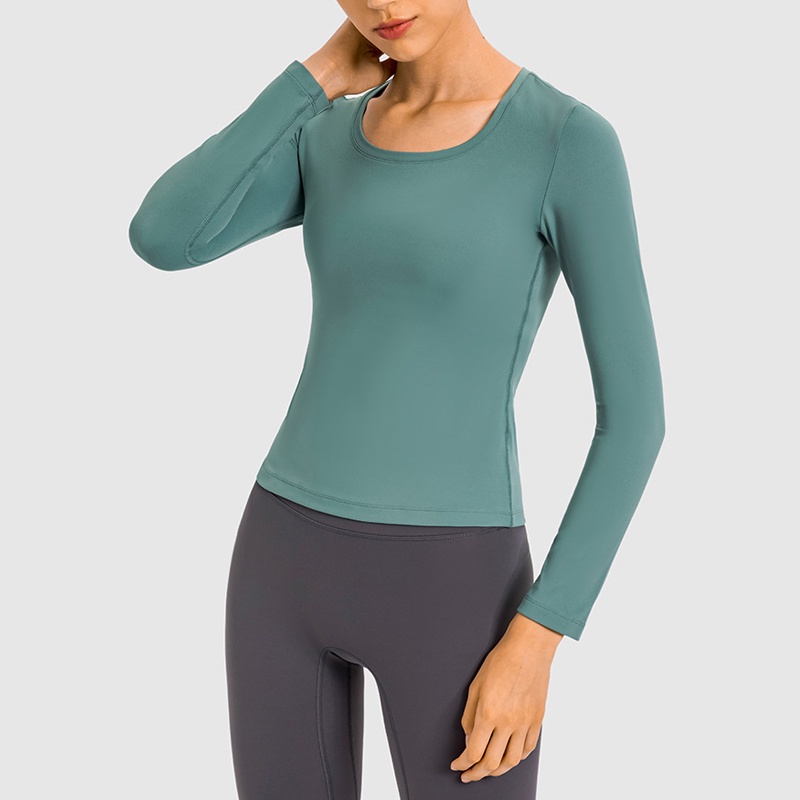 Lululemon mới yoga thể thao dài tay mỏng vừa vặn thoáng khí thoải mái phù hợp mềm mại thể dục top ds130
