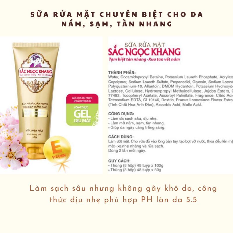 Sữa rửa mặt SẮC NGỌC KHANG tuýp 100g