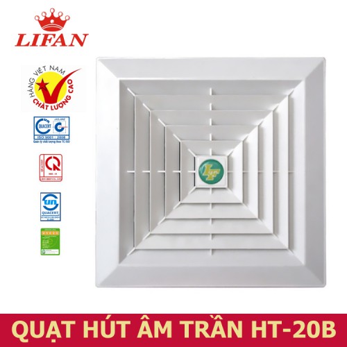 Quạt thông gió, quạt hút âm trần 1 chiều HT-20 Lifan có video sản phẩm