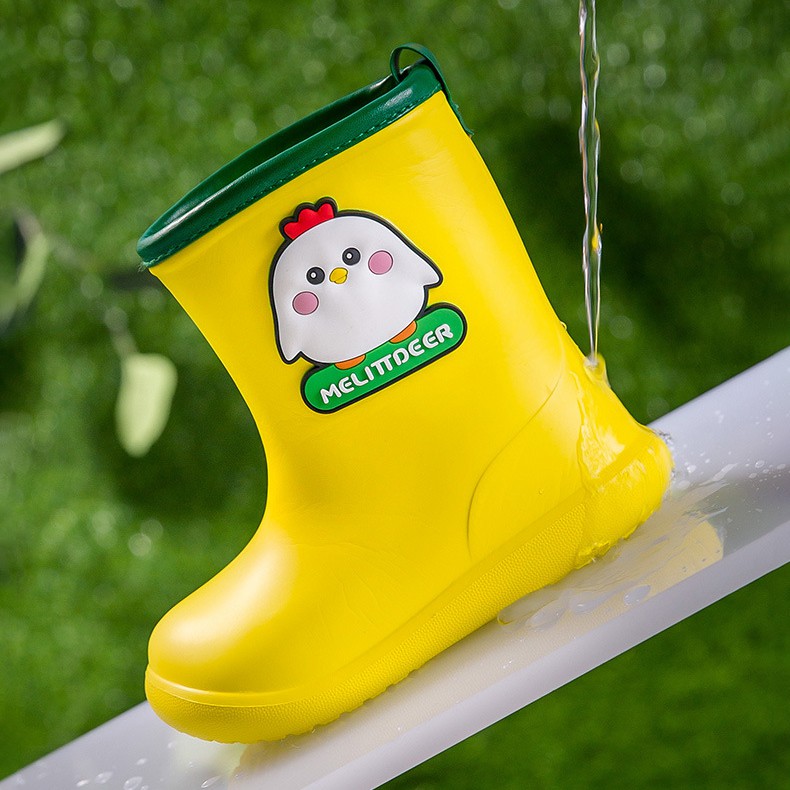 Ủng đi mưa cho bé Mario Store sticker hình thú đáng yêu đế xốp mềm mại
