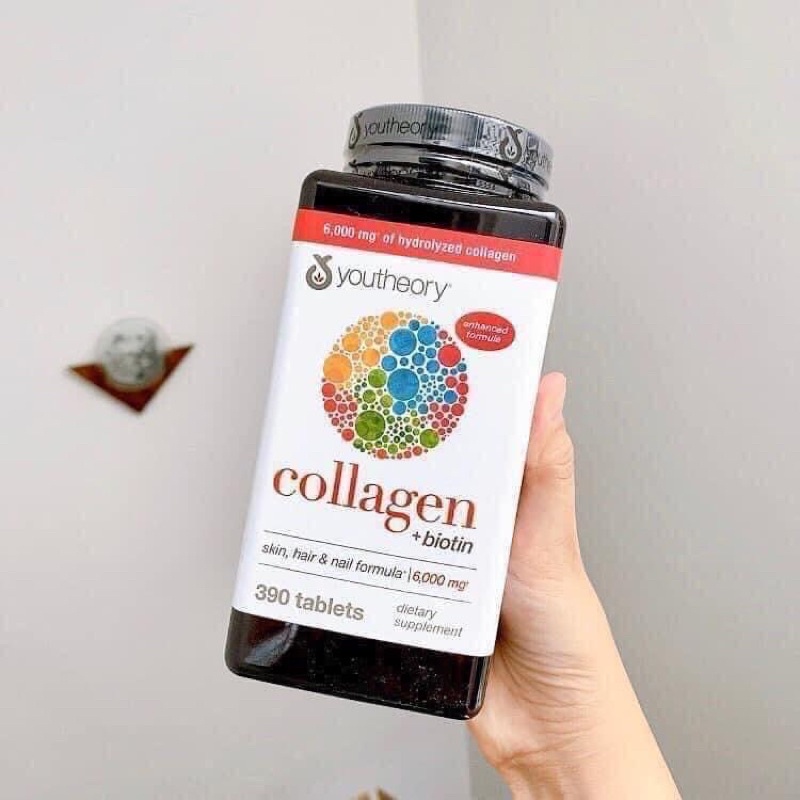 Viên Uống Bổ Sung Collagen Youtheory Biotin 6000mg