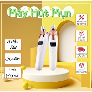 Máy Hút Mụn⚡Máy Hút Mụn Đầu Đen⚡màn hình led,sạc pin 5 đầu hút SIÊU MẠNH