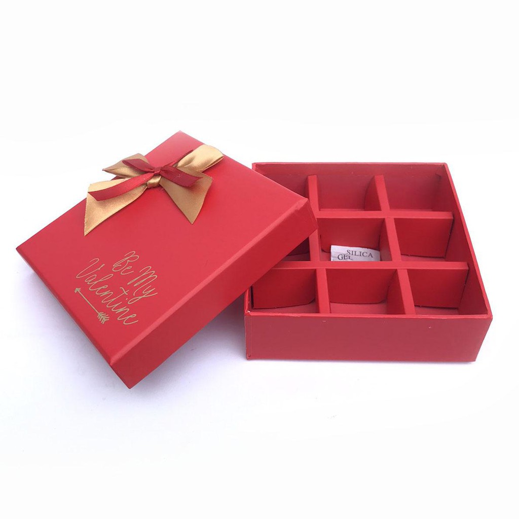 Hộp quà tặng đựng chocolate ngày Valentine kích thước 12x12x4cm