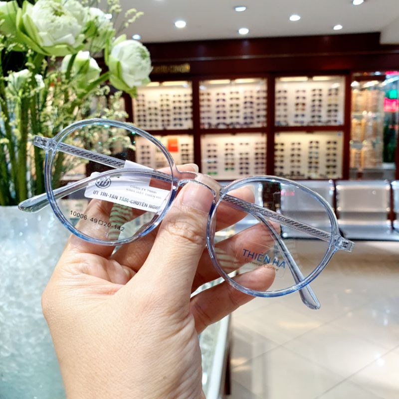 Gọng kính tròn nhựa nữ Thiên Hà OPTICAL nhựa dẻo nhẹ dáng tròn càng kính mảnh có cốt thép chắc nhiều màu TH10006