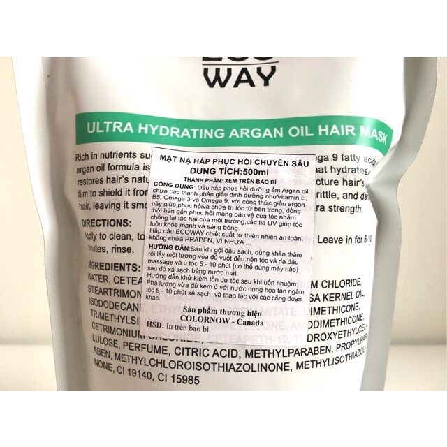 Dầu Hấp Ủ Tóc ECO WAY Collagen Argan Oil 500ml