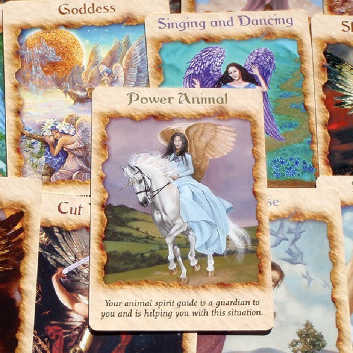 Bài tarot bài oracle angel therapy oracle tặng thảm, túi đựng bài tarot, đá thanh tẩy