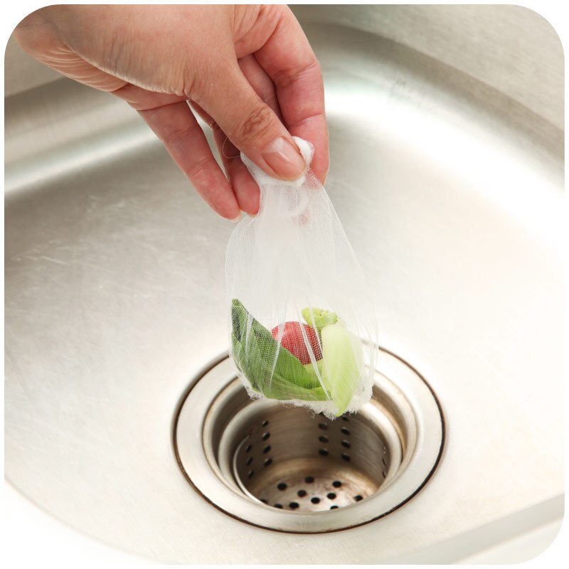 Bộ 100 cái túi lưới lọc rác cho bồn rửa chén