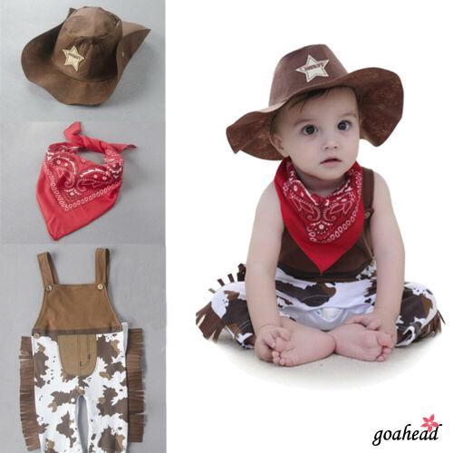 Set áo liền quần + quần jean in hình cao bồi dễ thương cho bé