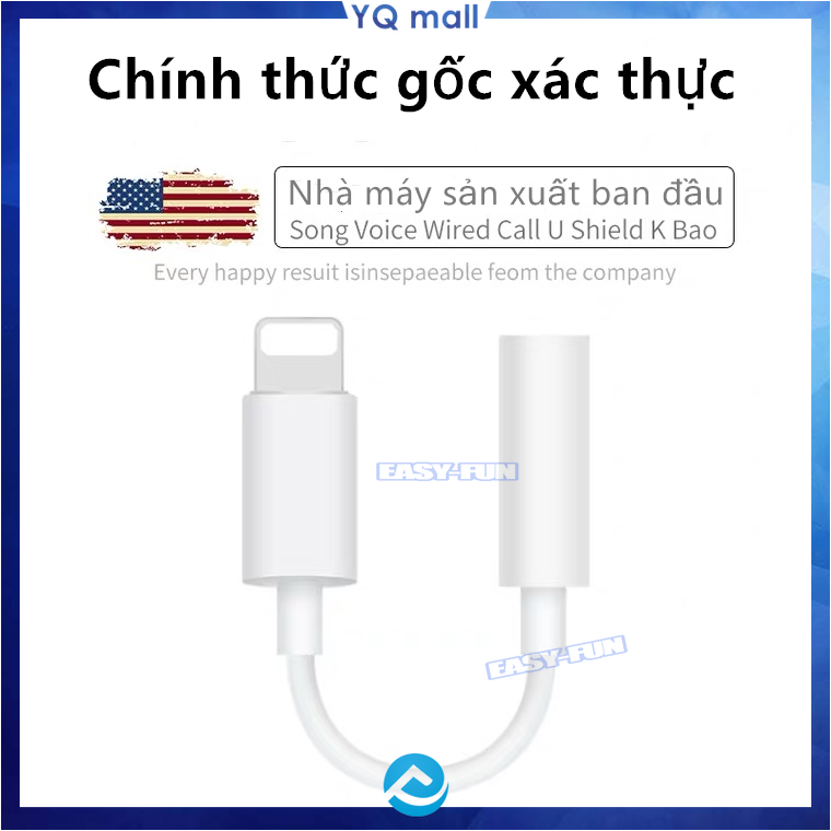 Jack Chuyển Đổi Tai Nghe Giắc 3.5 Sang Lightning cho Iphone 7 7plus 8 8plus  X