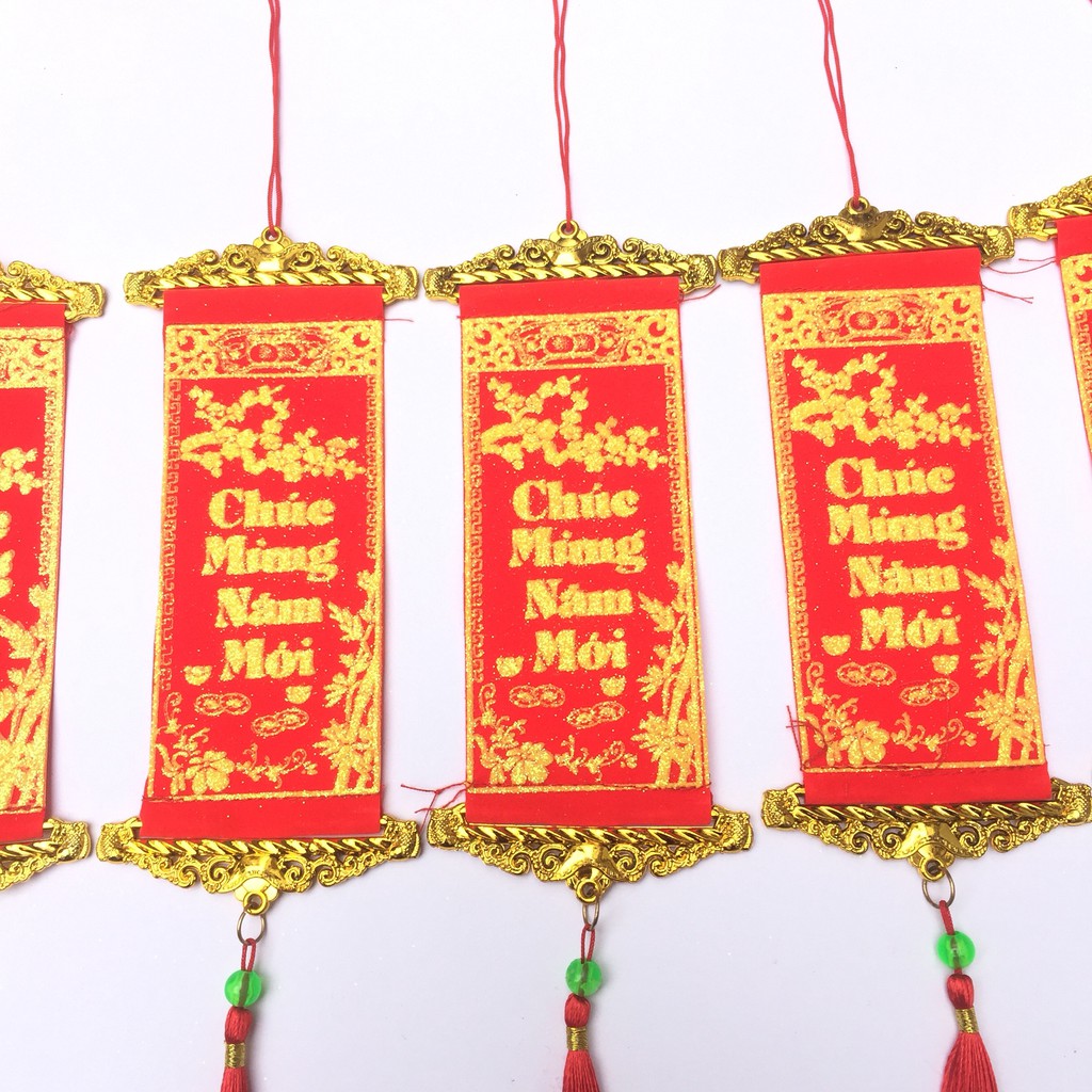 Combo 5 Liễn nhung dài 30cm treo trang trí tết, năm mới