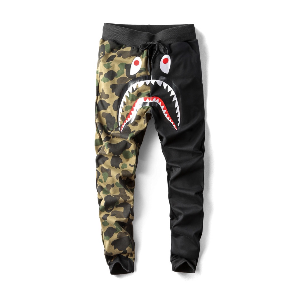 Quần Dài Bape Hoạ Tiết Lính Hoạ Tiết Cá Mập Có Size S-5XL Cho Nam Giới