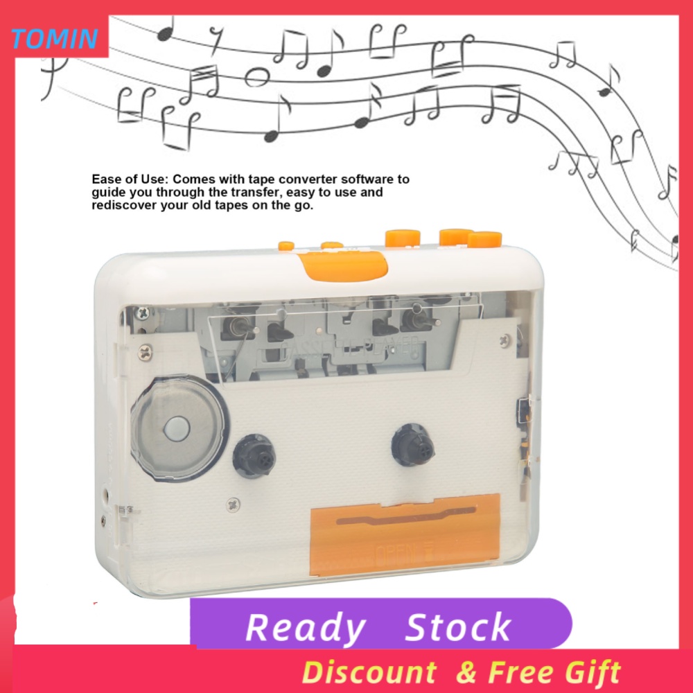 USB Cassette Converter Plug and Play Portable MP3 Music Tape Player with Earphone