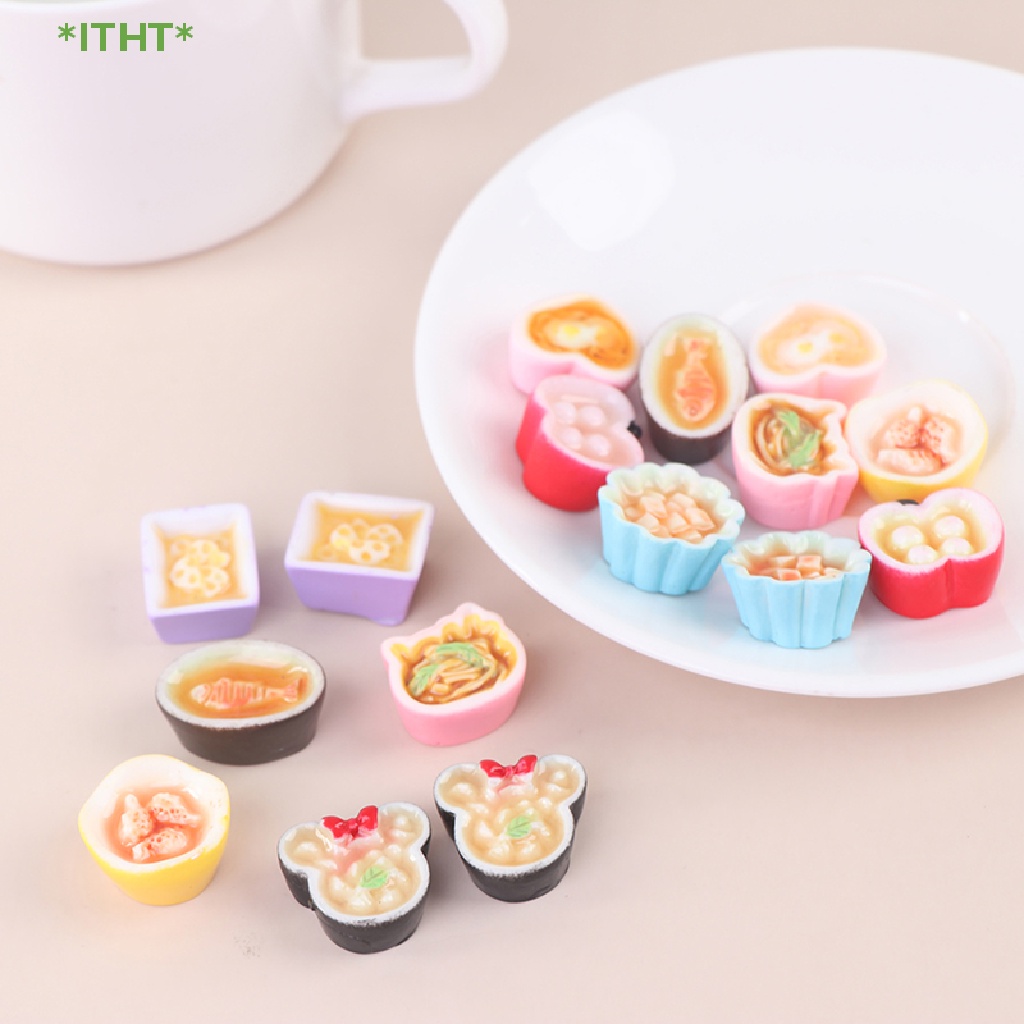 Bộ 2 Mô Hình Thức Ăn Mini Bằng Nhựa Resin Trang Trí Nhà Búp Bê Mới